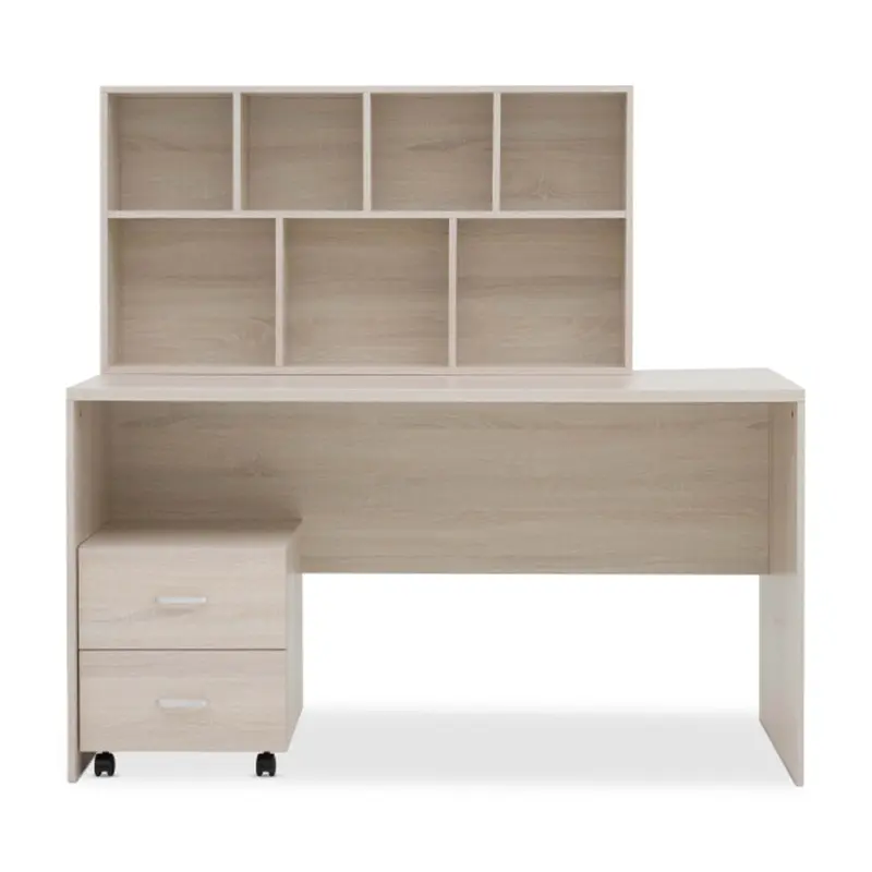 Light wood grain family desk three-pi...