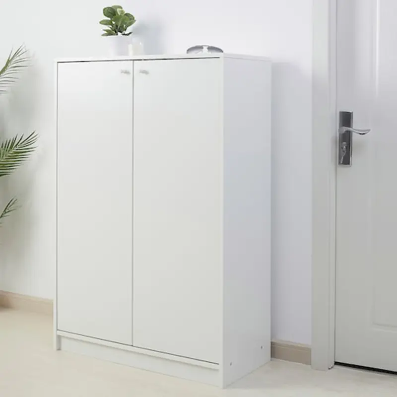 White simple five-storey double-door shoe cabinet-product